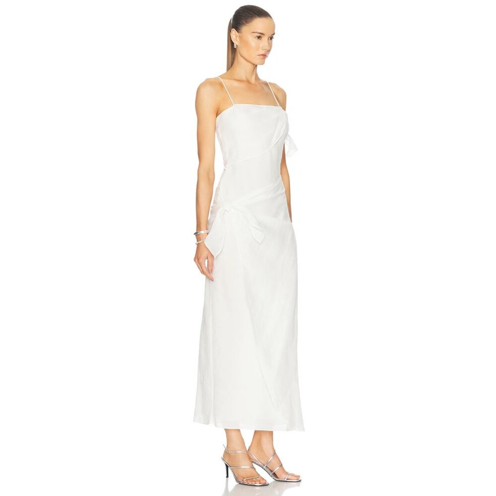 SIR. Rosalia Wrap Midi Dress in Ivory - Picture 2 of 4